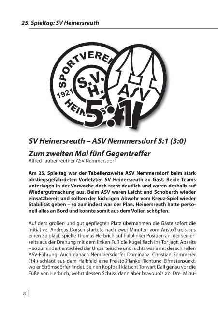 LaOLA - Das Vereinsmagazin des ASV Nemmersdorf - Ausgabe 12 vom 11.5.2014