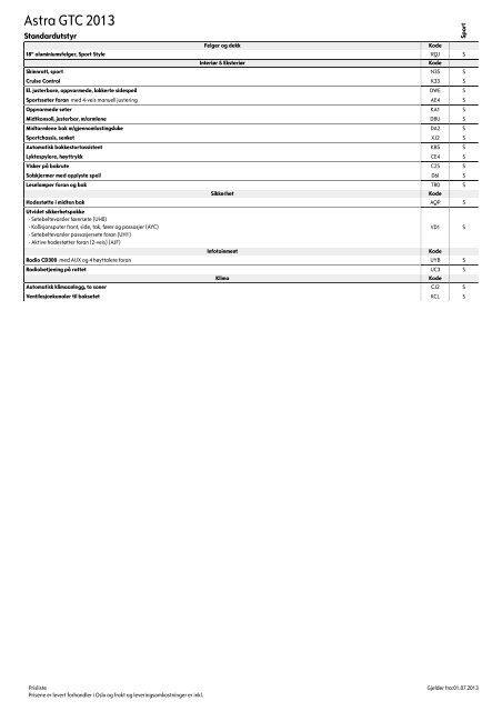 Last ned priser og spesifikasjoner som pdf