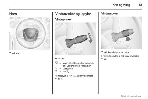 Se instruksjonsbok - Opel Norge