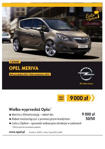 Opel Meriva ceny 2011 - Opel Meriva cennik 2011 ... - Opel Polska