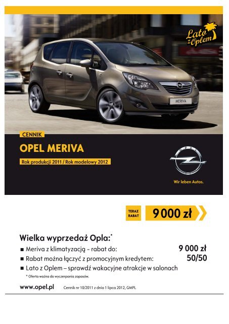 Opel Meriva ceny 2011 - Opel Meriva cennik 2011 ... - Opel Polska