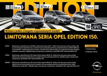 Opel - Limitowana seria Opel Edition 150 - Opel Polska