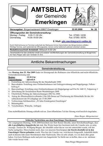 AMTSBLATT - Gemeinde Emerkingen