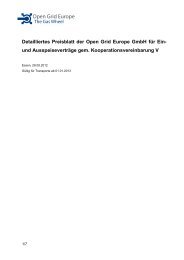 Detailliertes Preisblatt der Open Grid Europe GmbH fÃ¼r Ein- und ...