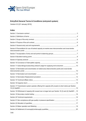 Entry/Exit General Terms & Conditions (entry ... - Open Grid Europe