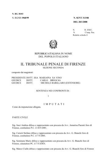 IL TRIBUNALE PENALE DI FIRENZE - Autistici