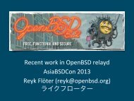 Recent work in OpenBSD relayd AsiaBSDCon 2013 Reyk FlÃ¶ter ...