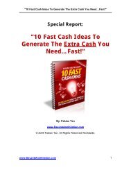 â10 Fast Cash Ideas To Generate The Extra Cash You Needâ¦Fast!â