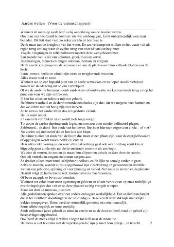 Aardse wetten (Voor de wetenschappers) - Open Geesten