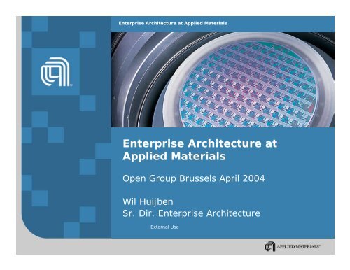 Enterprise Architecture at Applied Materials - The Open Group