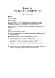 UDEF Forum Charter 1.0 - The Open Group