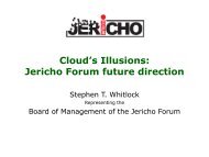 Clouds Illusions: Jericho Forum future direction - The Open Group