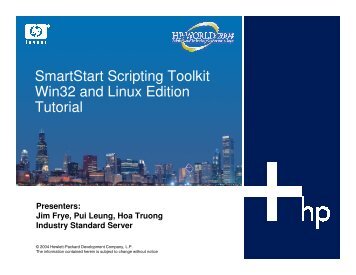 SmartStart Scripting Toolkit for Windows and Linux - OpenMPE