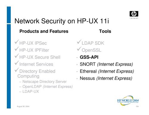 HP-UX Security Features - OpenMPE