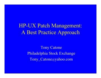 HP-UX Patch Management: A Best Practice Approach - OpenMPE