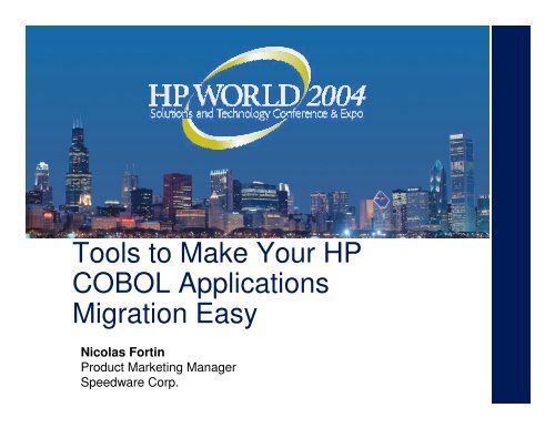 Tools to Make Your HP COBOL Applications Migration ... - OpenMPE