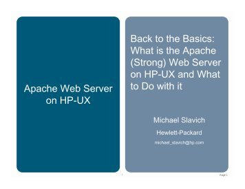 What is the Apache (Strong) Web Server on HP-UX and ... - OpenMPE