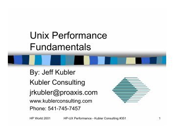 HP-UX Performance Fundamentals - OpenMPE