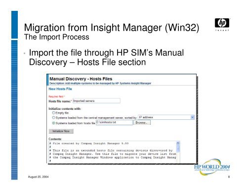 Migrating from Insight Manager to HP Systems Insight ... - OpenMPE