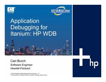 Application Debugging for Itanium: HP WDB - OpenMPE