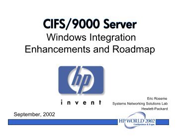 CIFS/9000 Server CIFS/9000 Server - OpenMPE