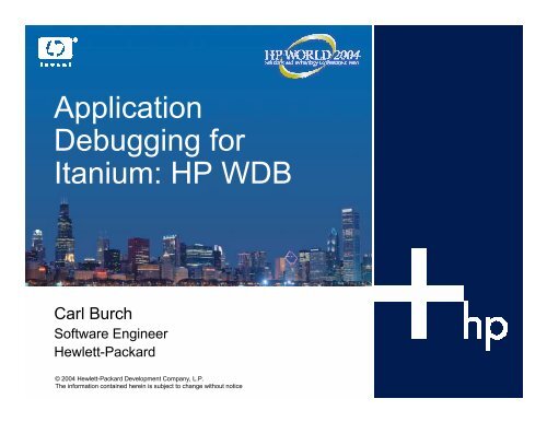 Application Debugging for Itanium: HP WDB - OpenMPE