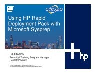 Using HP Rapid Deployment Pack with Microsoft Sysprep - OpenMPE
