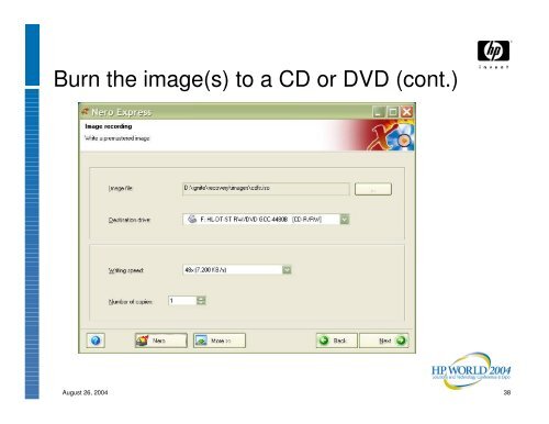 Creating a recovery CD or DVD using make_net_recovery - OpenMPE