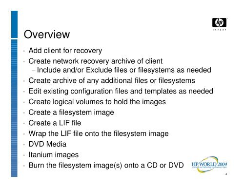 Creating a recovery CD or DVD using make_net_recovery - OpenMPE