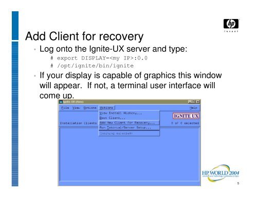 Creating a recovery CD or DVD using make_net_recovery - OpenMPE