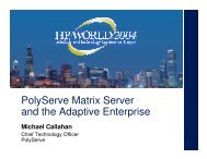 PolyServe Matrix Server and HP Blade Clusters - OpenMPE
