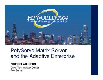 PolyServe Matrix Server and HP Blade Clusters - OpenMPE