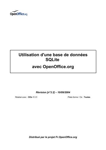 Utilisation d'une base de donnÃ©es SQLite avec OpenOffice.org