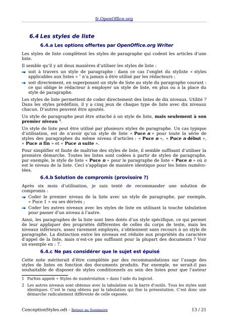 Conception d'une feuille de styles - OpenOffice.org