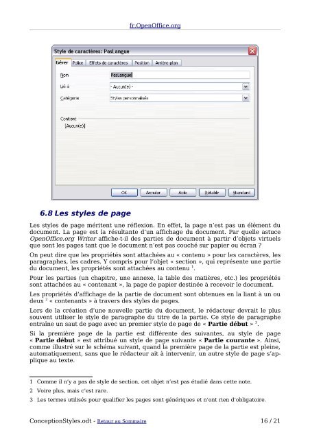 Conception d'une feuille de styles - OpenOffice.org