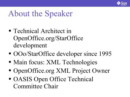 OASIS Open Office XML Document Format - OpenOffice.org