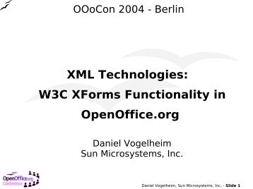 XML Technologies: W3C XForms Functionality in OpenOffice.org
