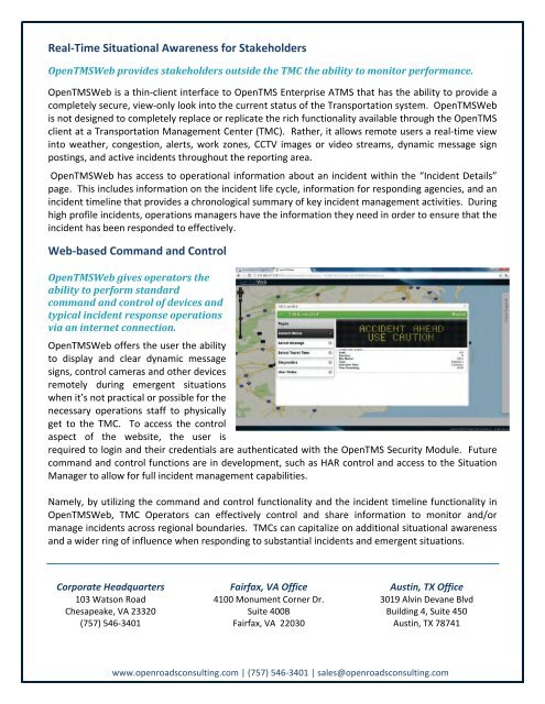 OpenTMSWeb - Open Roads Consulting Inc.