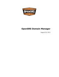 Domain Manager - OpenSRS