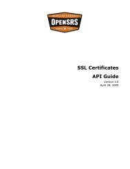 SSL Certificates API Guide - OpenSRS