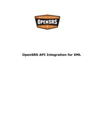 OpenSRS API Integration for XML