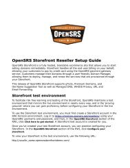 OpenSRS Storefront Reseller Setup Guide