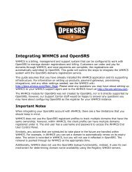 WHMCS Configuration Guide - OpenSRS