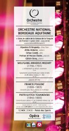 programme du concert - OpÃ©ra de Bordeaux