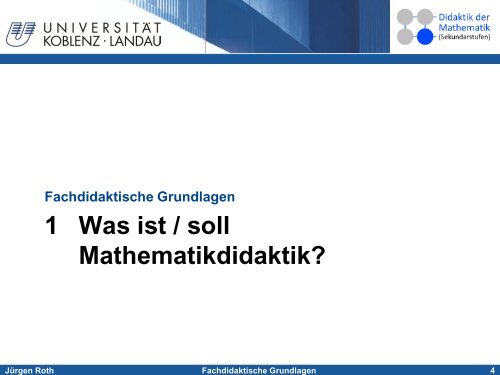 Fachdidaktische Grundlagen - Didaktik der Mathematik ...