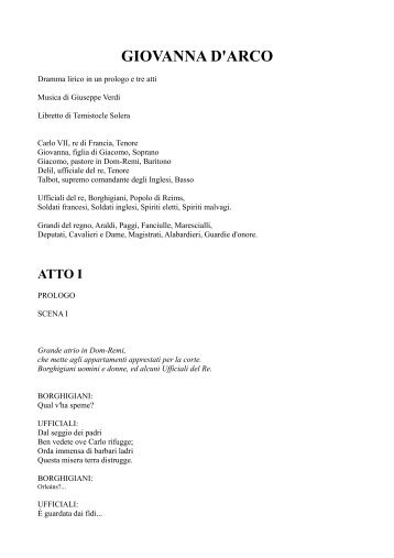 Libretto di Giovanna d'Arco in formato pdf - OperaClick