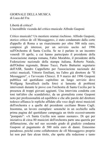 Il Giornale della Musica - articolo di Luca del Fra - OperaClick