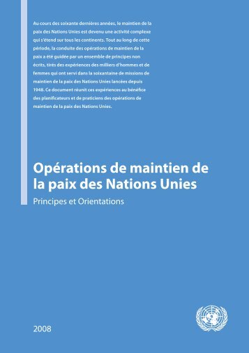 Opérations de maintien de la paix des Nations Unies