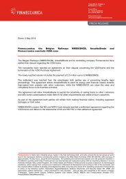 Finmeccanica: the Belgian Railways NMBS/SNCB, AnsaldoBreda and Finmeccanica conclude V250 case