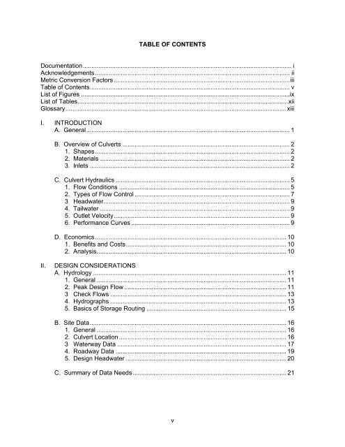 Hydraulic Design of Highway Culverts - DOT On-Line Publications